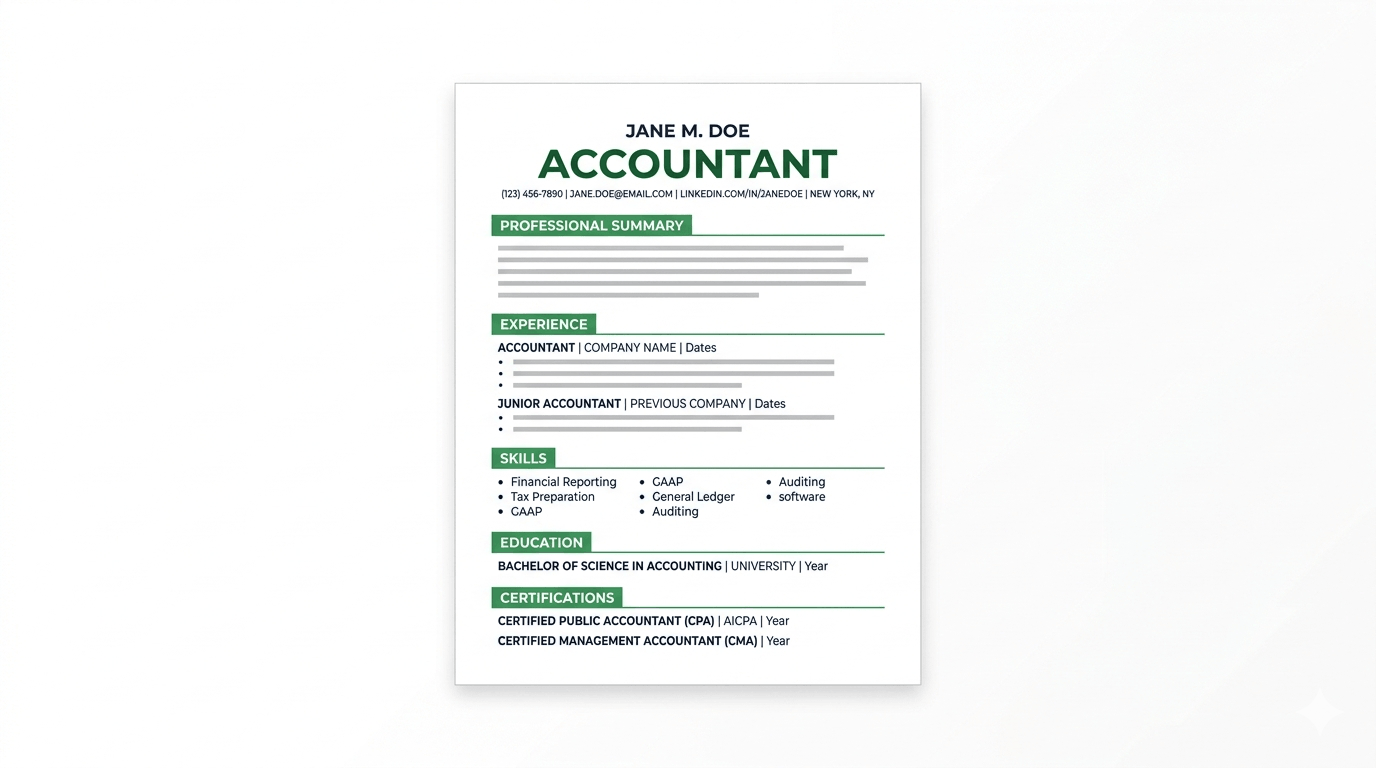 Accountant resume template