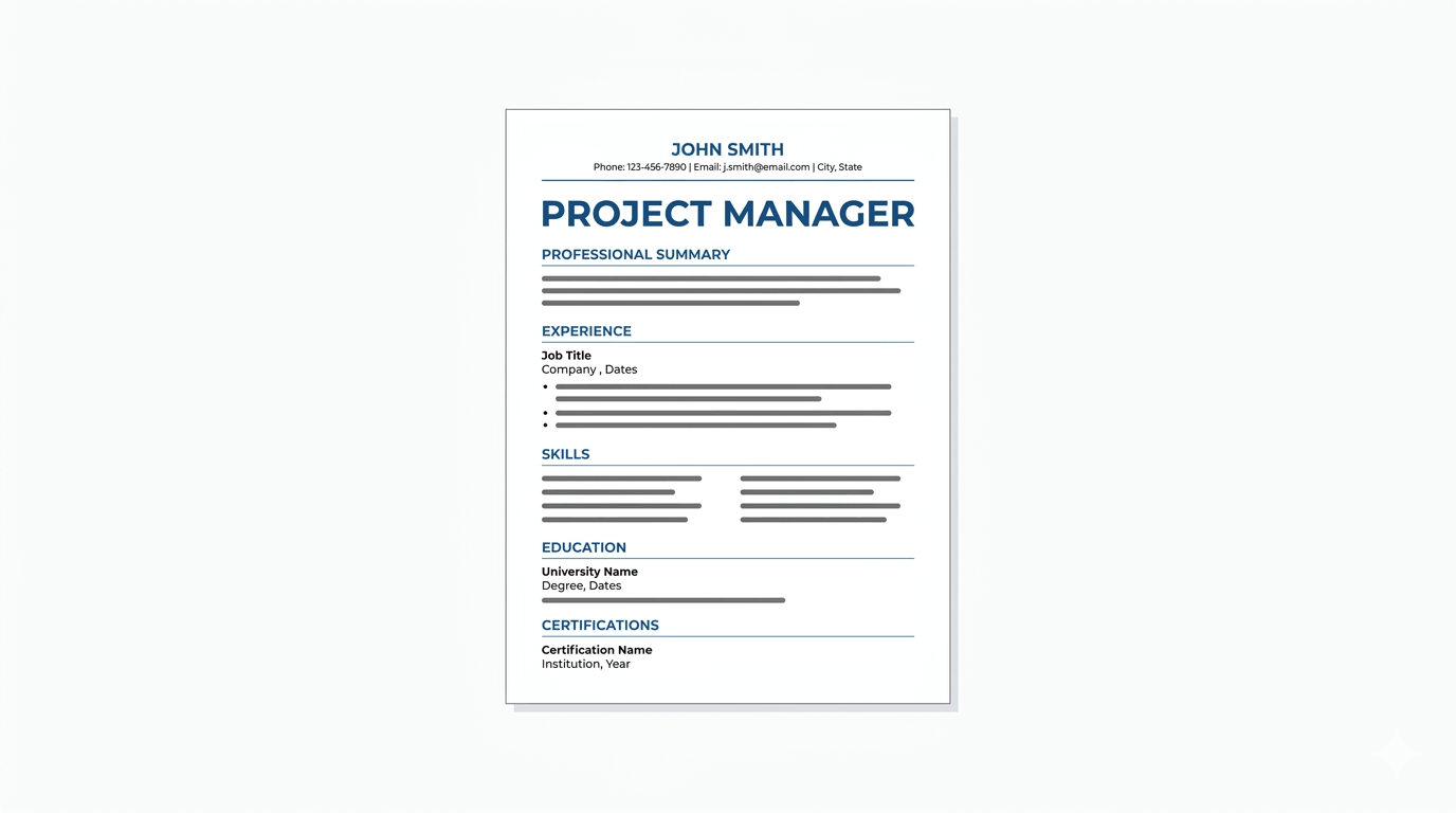 Project manager resume template